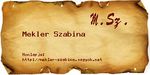 Mekler Szabina névjegykártya