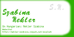 szabina mekler business card